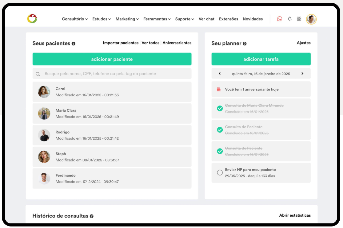 Interface do WebDiet